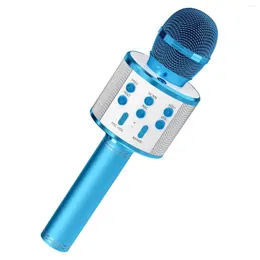 Microphones Kids Microphone Portable Handheld Wireless Bluetooth Karaoke For Boys&Girls Gift Birthday Party-Blue