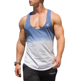 Mens Tank Tops Casual Sports Comfort Vest Sexig Ushaped Neck Top Sleeveless Gradient Color Gym Fitness Breattable Torra Clothing 230627