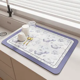 Mattor kuddar kök bar skål torkemattor kaffemaskin absorberande bord placemat värmebeständig dyna bänk vatten kopp dränering 230627