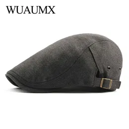 Wuaumx унисекс береты шапки для мужчин женщин сплошной цвет елочка кепки s газетчик кепка Cabbie Ivy плоская шляпа регулируемая Прямая поставка