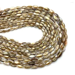 Pärlor randiga skal naturliga havskal brun risformad distansdiy handgjorda damer charm halsband armband gåva smycken