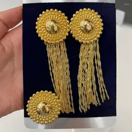Naszyjne kolczyki Zestaw 18k złota Plane dla kobiet Wesela Ręcznie Długie i palcowe pierścień Dubai Bohemia Akcesoria
