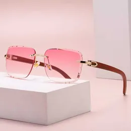 Großhandel mit Sonnenbrillen New Box Network Red INS. Rahmenlose Sonnenbrille im gleichen Stil für den Damenmodetrend