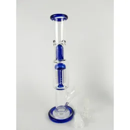 Rauchpfeifen 26 cm hoch 18/14 mm gemeinsame Glasbongs und blaue Tropfenlieferung Hausgarten Haushaltsdiverses Zubehör Dhhg5