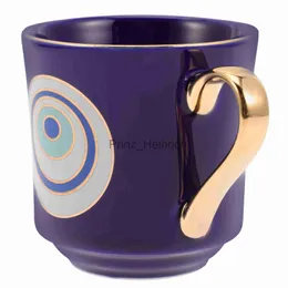 Muggar kaffe keramiska mugg cup ögon mugsespresso dricker container dryck ond set stoneware cups stora dekorativa morgon turkiska j230627