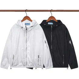 Дизайнерская уличная куртка для мужчин и женщин, модное пальто с капюшоном, черно-белая ветровка, осенние куртки высокого качества с буквой M-2XL