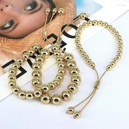 Strand Vlen Gold Plated for Women Gift Hip Hop smycken Justerbar kedja högkvalitativ kopparpärlor armband