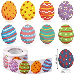 Gift Wrap 500Pcs/Roll Easter Stickers Egg Round Holiday Decoration For Decals Party Scrapbooking Reward