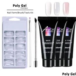 Nail Art Kits Poly Gel Kit 15 ml Schnellaufbau Set Poligel Polnisch für Erweiterungen Acryl Drop Lieferung Gesundheit Schönheit DHDW2