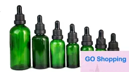 緑色のガラス液体試薬ピペットボトル目滴アロマセラピー5ML-100mlエッセンシャルオイル香水ボトル無料DHL