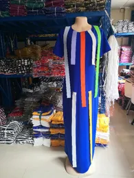 파티 드레스 HGTE 아프리카 드레스 아프리카 여성용 Dashiki Stripe Patchwok Robe Boubou Africaine Femme Bazin 플러스 사이즈 옷