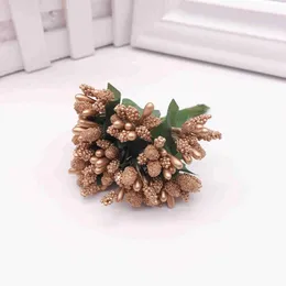 Torkade blommor 12 st/lot handcraft artificial stamen socker bröllop fest dekoration diy krans presentförpackning billig falsk