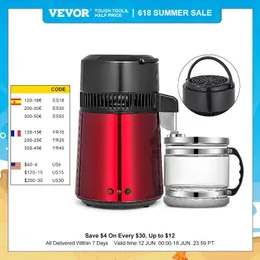 Устройство Vevor 4L Water Distiller Purifier Filter Dispenser Dispenser Speeing Bottle Butle Somptener 0,26 галлона/ч Distill Speed Dual кнопки Домашнее устройство