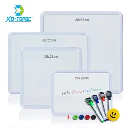Whiteboards 4 Styles Magnetic Whiteboard Pvc Frame Message White Board on Fridge Round Angle Decoration Message Drawing Board for Notes Wb03