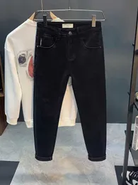 Herren-Jeans-Designer, reine schwarze Baumwolle, Herbst 2022, neue Slim-Fit-Füße, elastische High-End-europäische kleine gerade Hosen, SPOH NBHR