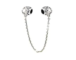 Neue authentische Perle aus 925er-Sterlingsilber, verzaubertes Herz, Sicherheitskette, passend für Original-Charm-Armbänder, DIY-Charms für Damen und Herren, Jew9705790