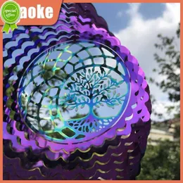 New Unique Wind Chimes Outdoor Wind Spinners Wind Collectors 3d Rotating Colorful Light Shadow Wind Chime Mirror Light Hanging Craft