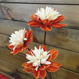 Faux Floral Greenery 10cm Diameter Handmade Blooming Lotus With Orange Red Pink Flowers Stylish Rustic Home Decor Production Of Natural Flowers 230627