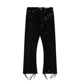 DESIGNERS Manjeans GA Målade byxor med stänkfärgat hål Street pop-mode Kvalitet Klassiska jeansbyxor för män plus storlek M-XXL