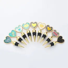 50pcs Heart Shape Wine Bottle Stopper Reusable Leopard Print Stopper Cork Wedding Anniversary Party Favors Gift Kitchen Bar Tool