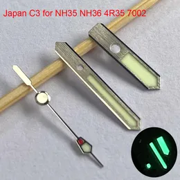 KITS DIVER Japão C3 Super Luminous Sier Brush Watch Hand para Fit NH35A NH36A 7S26 6R15 4R35 6309 7002 Movimento para peças de relógio Skx
