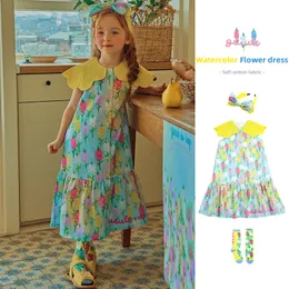Robes pour filles vêtements pour enfants coréens pour fille robe à fleurs 2023 été Bebe enfant filles princesse vêtements de 2 à 8 ans 230627