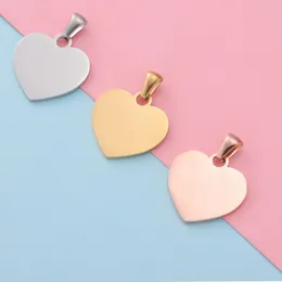 Jewelry 20pcs/lot Stainless Steel Mirror Polish Blank Heart Pendant Wholesale Jewelry Finding Accessories Initial Name Tags Diy Necklace