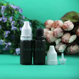 Big Sale 10 ML 100 Pcs LDPE BLACK Color Plastic Dropper Bottles With Tamper Proof Caps & Tips Safe Vapor Squeeze thin nipple Stmdr