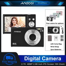 Connectors Andoer Digital Camera Camcorder 2.7k 48mp Auto Focus Antishake Face Detact Smile Capture Builtin Led Fill Light with Batteries