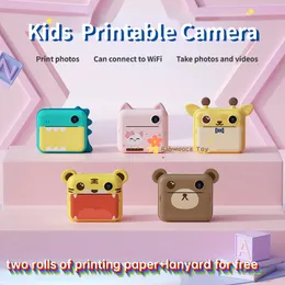Toy Cameras Kids Print Camera Mini SLR Printable Digital Set 1080P Video Recording 1200 Pixels with Filter Dual Gift 230626