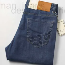 Jeans da uomo firmati Designer Pantaloni casual Stile europeo Stretch dritto Cotone resistente all'usura Cerniera Access Control F Pantaloni sportivi in rilievo