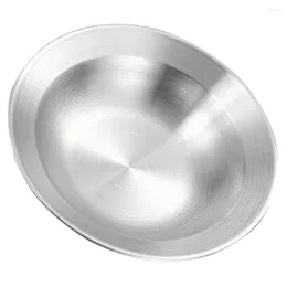 Conjuntos de louça de aço inoxidável saladeira recipientes chineses prato grande mistura cozimento panela de sopa redonda pratos de metal