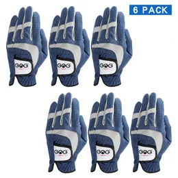 Luvas Esportivas 6 Pçs Homens de Golfe Microfibra Azul para Todos os Climas Usado na Mão Esquerda para a Mão Direita Jogador de Golfe Atacado 230627