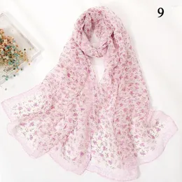 Scarves Beach Sun Ochrona Szyfona Georgette Scalf mały kwiat kobiety Faulard szal bandana elegancki, cienki oddychający długi hidżab