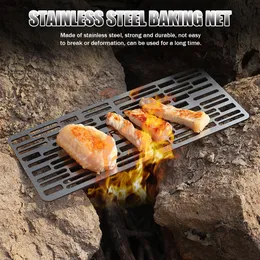 BBQ Tools Akcesoria grillowanie mata siatkowa stal nierdzewna Grill Setek grilla do kempingu na świeżym powietrzu Piknik wędrówki Mięso Krewetki Warzywność 230627