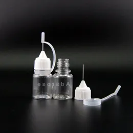 5 ml hochtransparente PET-Tropfflasche aus Kunststoff mit metallischer Nadelspitze und Sicherheitskappe, zusammendrückbarer Dampf für saftige E-Zigaretten, 100 Stück Jwllb