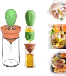 BBQ Grills Portable Oil Sauce Seasoning Bottle Dispenser with Silicone Brush for Cooking Baking Kitchen Food Grade Can 230627