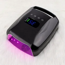 Nail Dryers 96w Rechargeable Professional Nail Lamp Cordless Portable Pro Cure Sun Led Dryer UV Dual Light Sources Large Capacity Battery 230626