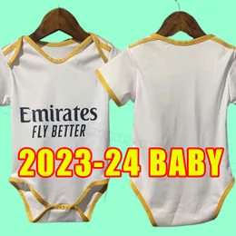 Baby 2023 2024 Real Madrids Benzema Jerseys Vini Jr Modric Camavinga 23 24 TChouameni Asensio Kroos Rudiger Kids Pełne zestawy Bellingham Away Away