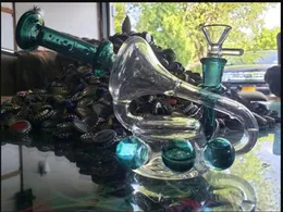 Klein Recycler Oil Rigs Glaswasserbongs Wasserpfeifen Rauchglaspfeife Becherbodenbong mit 14-mm-Kopf