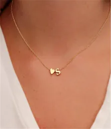 Mode simple coeur lettre initiale colliers pour femmes personnalisé 26 Alphabet or argent pendentif collier ras du cou filles à la mode 5032711
