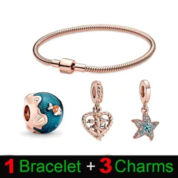 2023 Series Charms Armband Starfish Turtle Högkvalitativ hänge DIY Fit Pandora Armband för kvinnor Designer smycken med låda