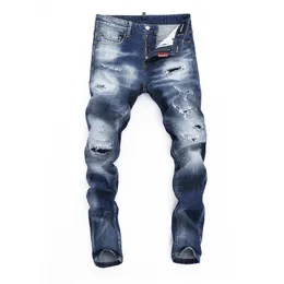 Mens Jeans Designer Distressed Ripped Skinny Cowboy Pant Jeans Rock Revival Trousers Straight Slim Elastic Denim Fit Moto Pants Trendy Streetwear 04