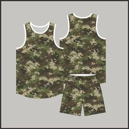 Breathable Quick-Drying Camouflage Basketball Wear Suit Mens Customized College Student Competition Training Uniform Training Camp Sports Je