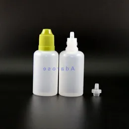 30 ml 100 PCS高品質のLDPE PEプラスチック製のドロッパーボトルを備えた子育てキャップとヒント蒸気絞りボトルショートニップルオルウクス