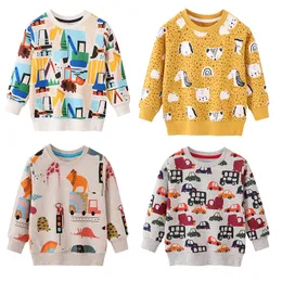 T shirts Jumping Meters Arrival Autumn Winter Animals Print Boys Girls Sweatshirts Cotton Dinosaur Hoodies Children's Sport Shirt Kid 230626