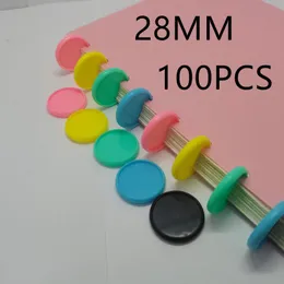 Spines 100pcs28 мм сплошной привязки грибной отверстия цветовые отверстия