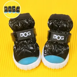 Schuhe 4pcs/Set Haustierschuhe Hund Schuhe Anti -Schlupf -Weesistant wasserdichtes Hund Schuhe Haustier warme Schnee Schuhe