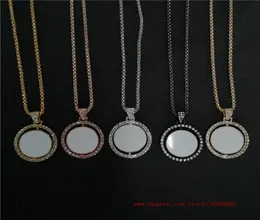 sublimação em branco redondo colares po pingentes impressão de transferência de moda jóias consumíveis fábrica frente e verso 3679640