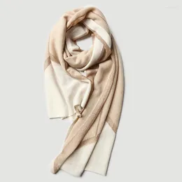 Halsdukar Donna-in 2023 Autumn White Pure Cashmere Patchwork Scarf Golden Sticking Luxury Top Quality Donnain Fashion